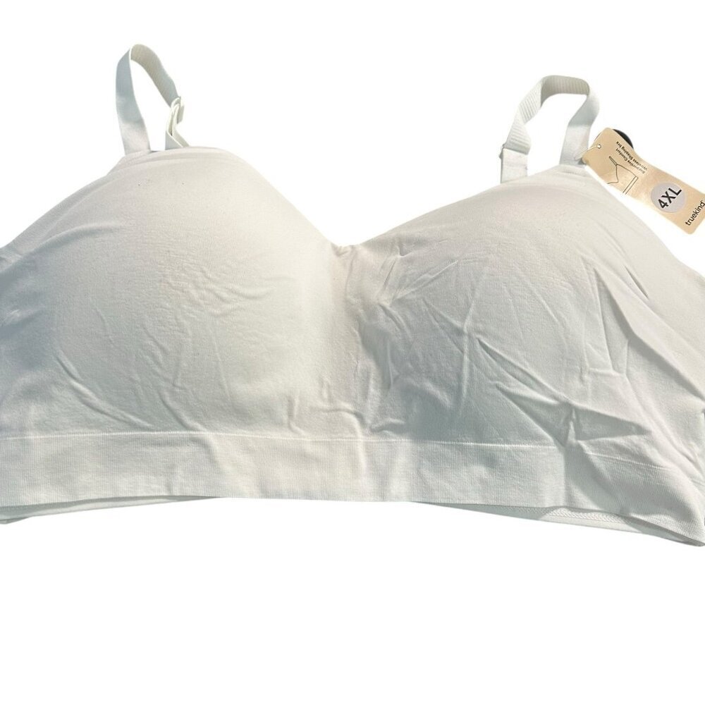 NEW Truekind Supportive Comfort Wireless Shaping Bra 4XL White NWT